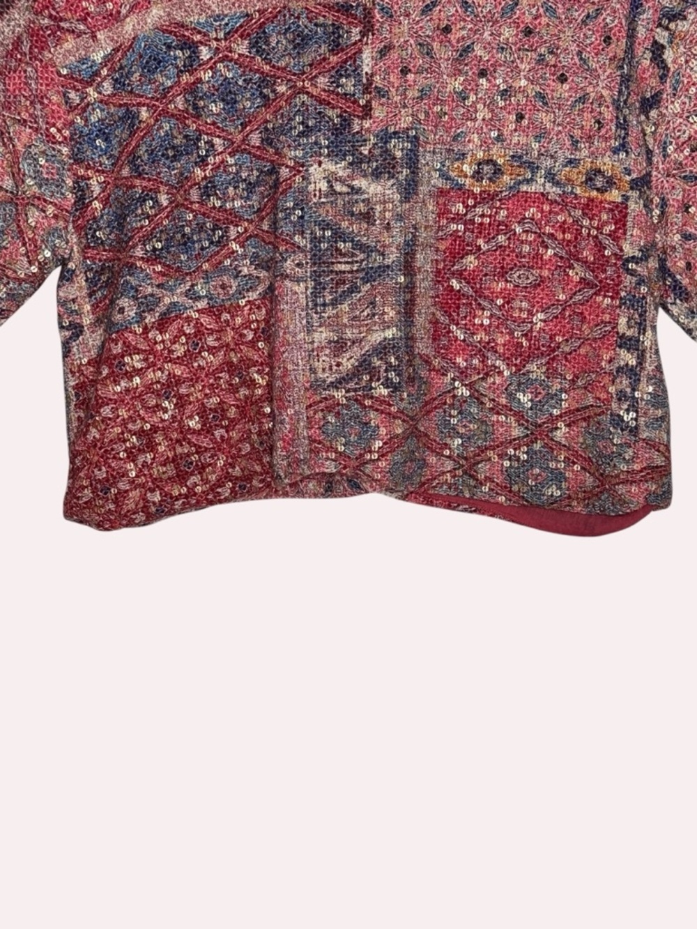 Nikita Mhaisalkar Embroidered Sequin Crop Top Boho Festival India Made L - Picture 5 of 11